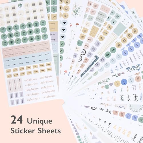 Blue Sky Everygirl 1870+ Sticker Book, Planner and Calendar Pack, 4.49” x 9.06”, Full Color, with Bungee Closure, 24 Unique Sheets (Every Day & Every Month) - Image 2