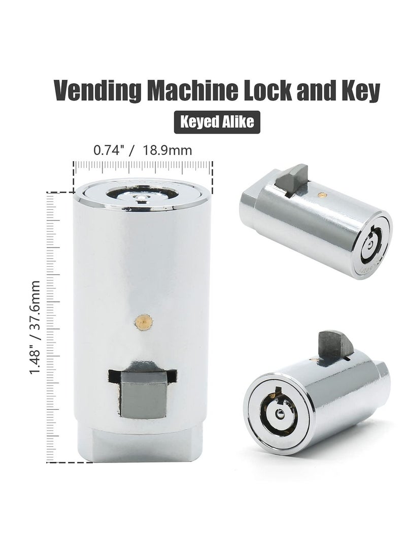 SYOSI - Vending Machine Lock and Key, 2 Pack Universal Security Soda Machine Lock with Tubular Keyway Fits Most T Handle Locks, Replacement for Coke Snack Candy Machine Lock - Image 1