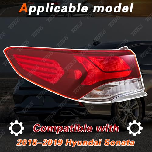 TODO tail Lights Compatible With Hyundai Sonata 2018 2019 Rear Lamp Driver Left Side - Image 2
