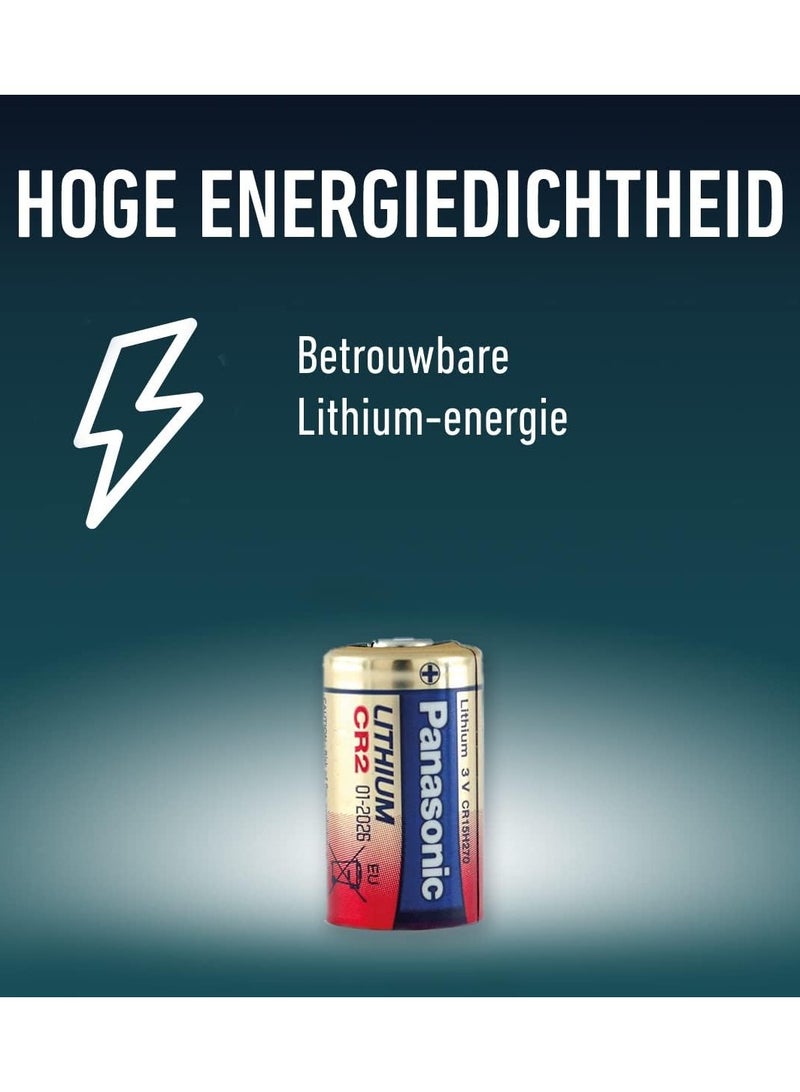 Panasonic CR2 cylindrical lithium battery for high power-consuming lightweight appliances such as smoke alarms, intruder alarm systems, head lamps, cameras, 3V, 10 packs (10 batteries) - Image 3