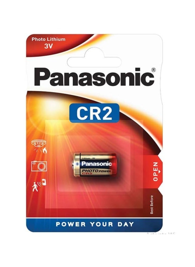 Panasonic CR2 cylindrical lithium battery for high power-consuming lightweight appliances such as smoke alarms, intruder alarm systems, head lamps, cameras, 3V, 10 packs (10 batteries) - Image 2