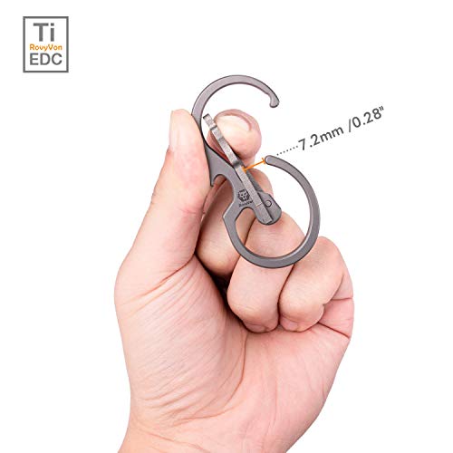 RovyVon U8 Small Keychain Carabiner, Mini Key Pocket Clip, Titanium EDC with Bottle Opener, Multi Tool, Best, Heaty Duty, Emergencies, Man, Office - Image 2