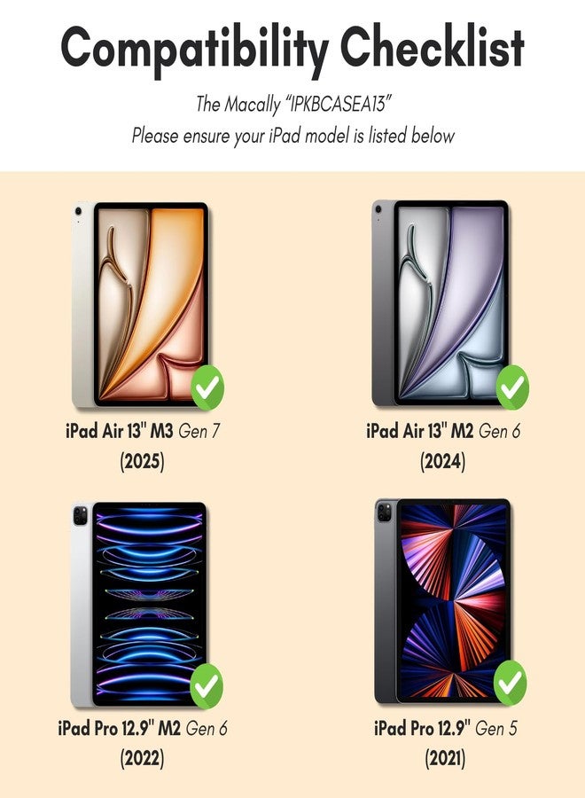 ماكالي جراب لوحة مفاتيح ماكالي لجهاز آيباد إير 13 بوصة (M2، 2024)، جراب لوحة مفاتيح لجهاز آيباد برو 12.9 بوصة (الجيل الخامس/السادس) لوحة مفاتيح قابلة للفصل بإضاءة خلفية مع لوحة لمس كبيرة، حامل متعدد العرض، حامل قلم - Image 2