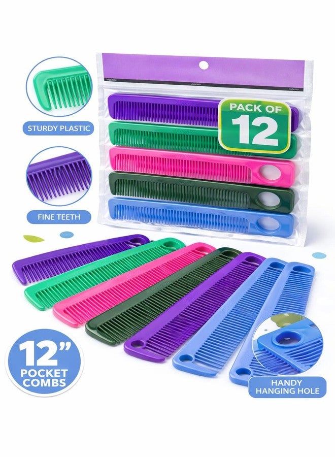 VTL Pocket Combs Pack of 12 - Multicolor Plastic Hair Combs for Men & Women | Travel Size Fine Tooth Styling Comb Set for Daily Grooming - Image 3