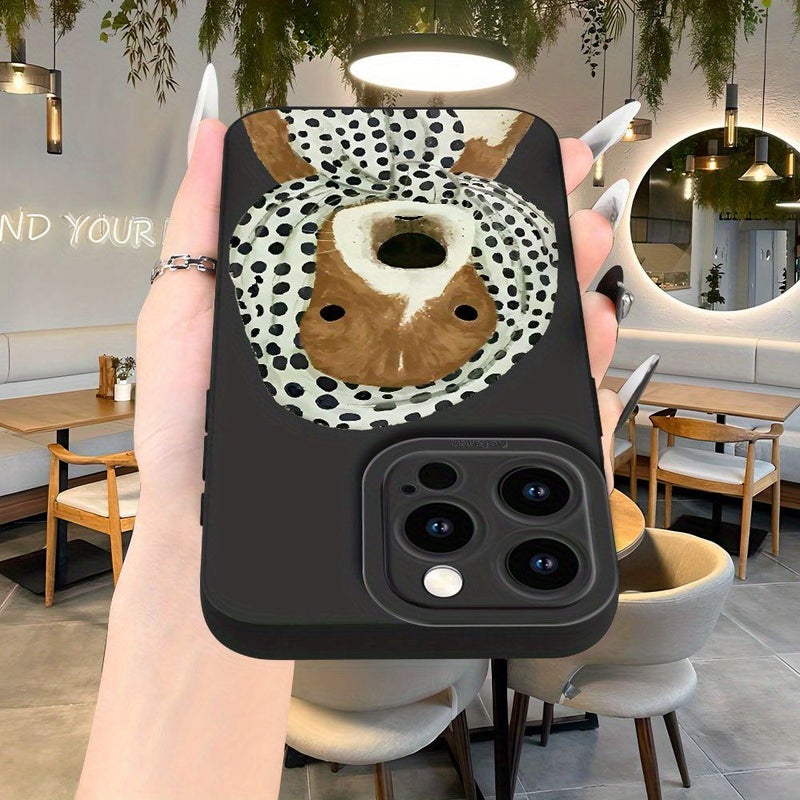 Cartoon Samoyed Dog Phone Case For iPhone 13 Mini Black Minimalist Creative Trendy Light Luxury High End Elegant Yellowing Resistant Wear Resistant Scratch Resistant Drop Resistant - Image 5