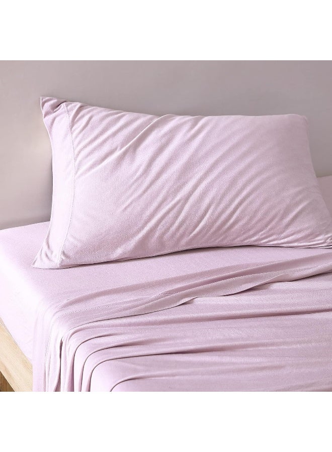 Brielle Home Tencel Modal – 100% Modal, Beech Tree Fiber – T-Shirt Jersey Knit – Pillowcase Set, Lilac, Standard  - Image 4