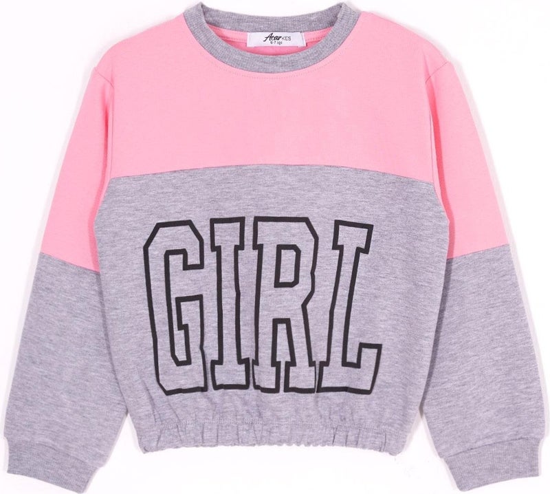 Zepkids Crew Neck Long Sleeve Light Pink Color Girl Tracksuit Set  - Image 2