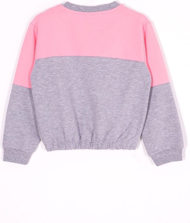 Zepkids Crew Neck Long Sleeve Light Pink Color Girl Tracksuit Set  - Image 4