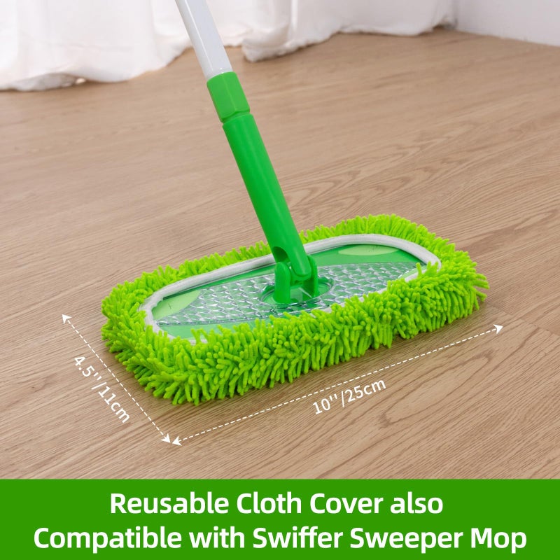 Qaestfy Baseboard Cleaner Tool with Handle, Extendable Long Handle Baseboard Floor Cleaning Tool Duster with Reusable Pads for Floorboard - Image 5