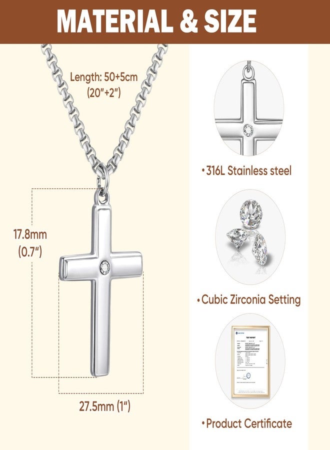 MEALGUET Easter Basket Stuffers for Boys 6-8 8-12 Years Old Kids Stainless Steel Cross Necklace for Teenage Boy Son Grandson Kids Ages 5-8/8-12 First Communion Confirmation Baptism Birthday Gift,Bless - Image 4