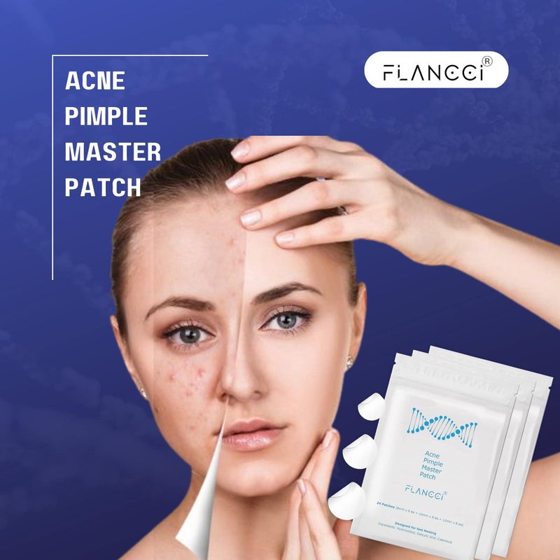 FLANCCI Pimple Patch Acne Patches Facial Skin Care Products, Blackhead Remover Skincare, Pimple Patch for Face and Hydrocolloid Acne Treatment Patch Salicylic Acid, Acne Spot Treatment (24 Count (Pack of 1)) - Image 3