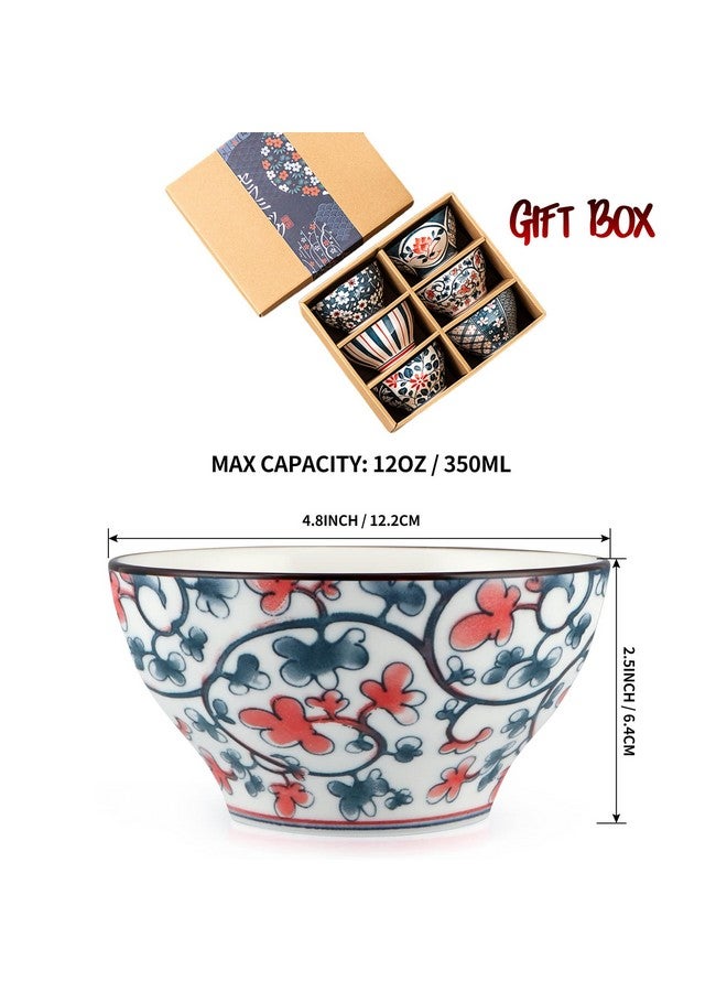 OLWICK أوعية حبوب أولويك® الخزفية الفاخرة، 350 مل، أوعية خزفية للحبوب، الحساء، المعكرونة، الشوفان، السلطة والأرز، آمنة للاستخدام في الميكروويف وغسالة الصحون، معبأة في علبة هدايا جميلة (مجموعة من 6)  - Image 3