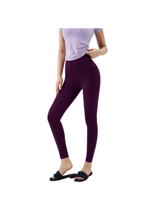 Five Generation Purple Yoga Pants Women's High Waist Hip Anti-curling Fitness Pants Peach Hip Summer Thin Tight Sports Pants - Image 3