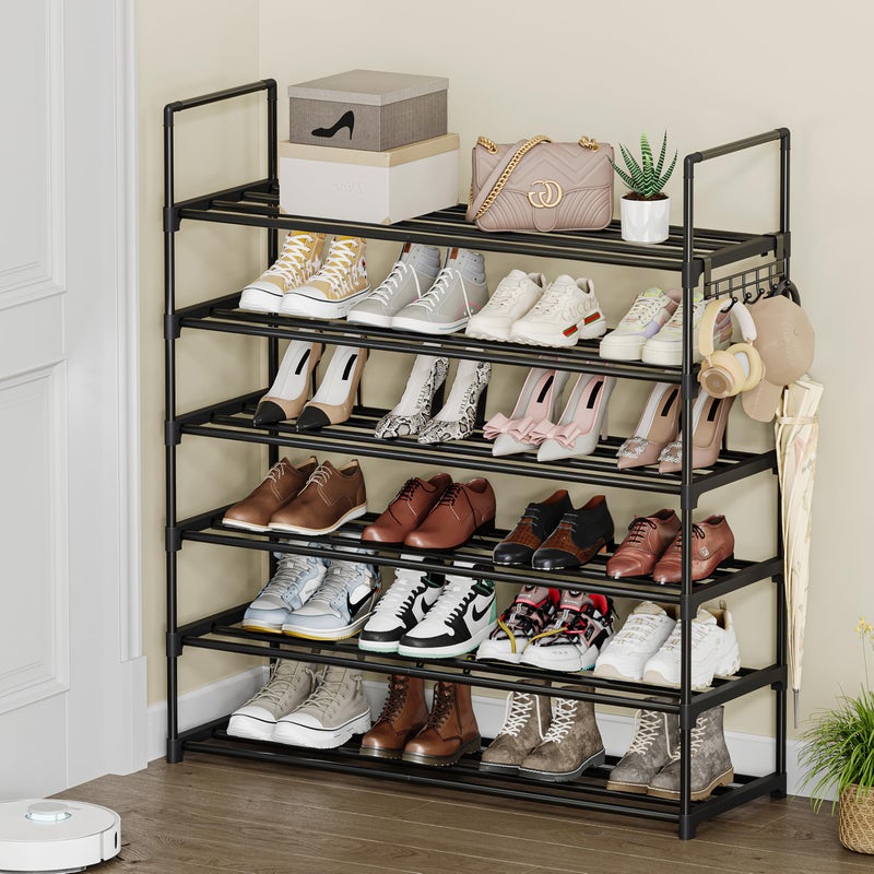 Saincustom 6 Tier Shoe Rack, Shoe Rack for Closet, Shoe Organizer for Entryway, Shoe Storage for Front Door Entrance & Entryway, Large Shoe Stand Holder Adjustable Shelf Height - Image 2
