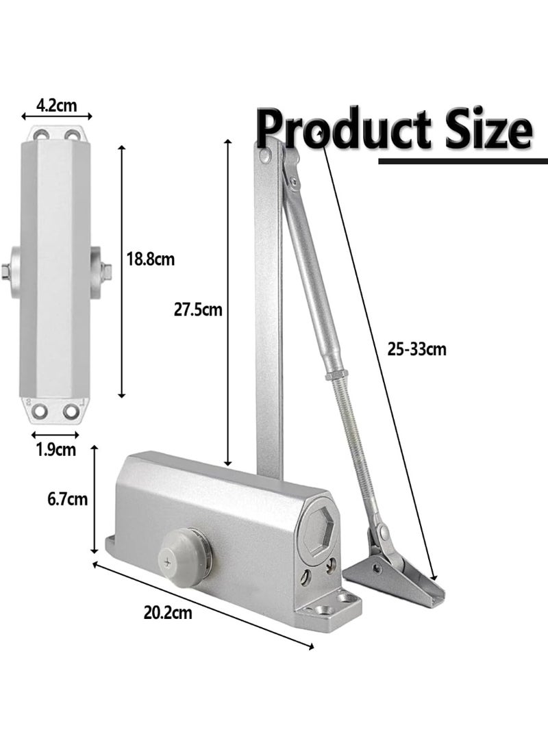 Relex Light Duty Automatic Door Closer with Hold Open for Width<35in 55~99 lbs Home Doors, Safe, Easy Installation for Residential and Commercial, Auto Hydraulic Adjustable Mute Buffer Door Closers - Image 4