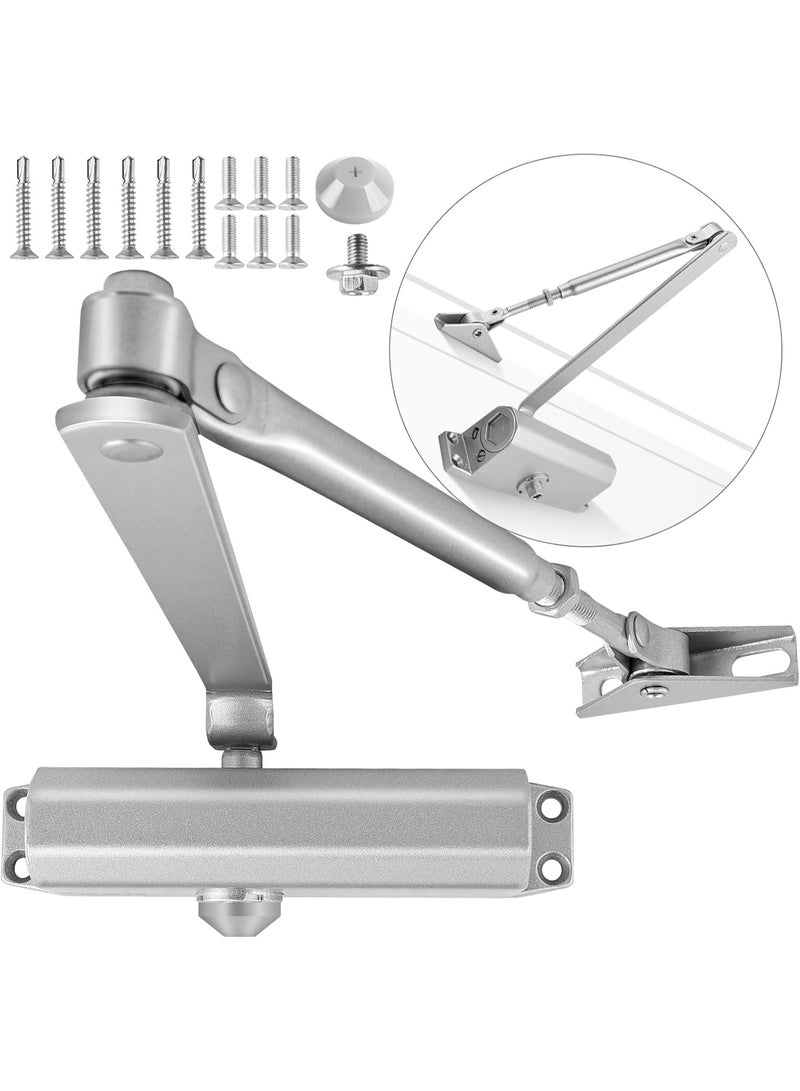 Relex Light Duty Automatic Door Closer with Hold Open for Width<35in 55~99 lbs Home Doors, Safe, Easy Installation for Residential and Commercial, Auto Hydraulic Adjustable Mute Buffer Door Closers - Image 1