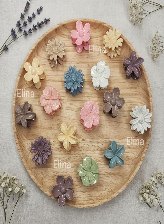 Elina 6 Pcs Small Hair Claw Clips for Women & Girls Mini Clamps Strong Hold NonSlip for Thick & Thin Hair Neutral Color Durable Hair Accessories for Casual, Styling (Multicolor Mix Designs)(Pack of 6) - Image 2