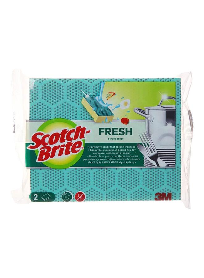 Scotch Brite 2-Piece Fresh Heavy Duty Scrub Sponge Yellow and Green UU010947362 - Image 1