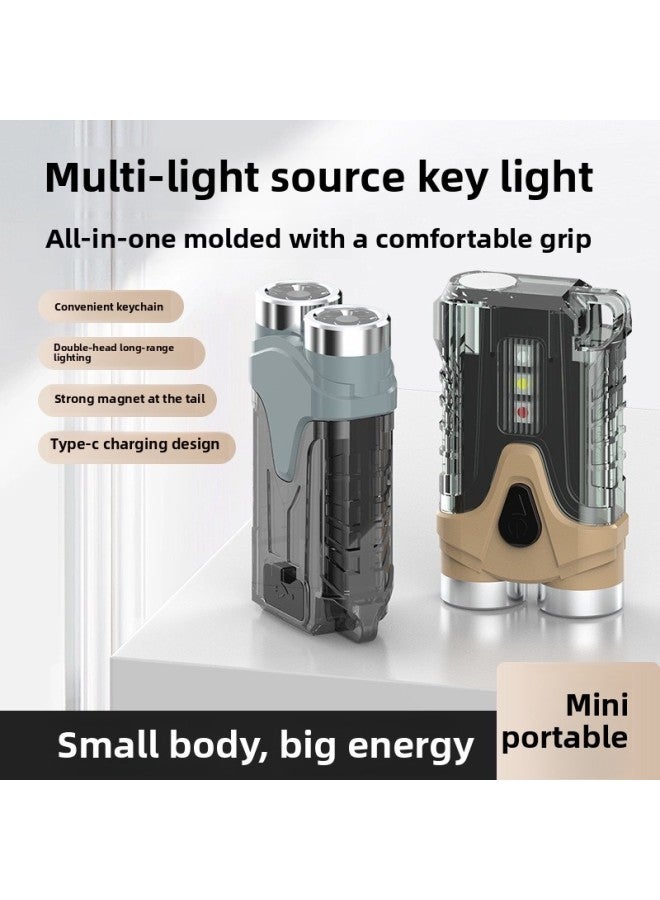 Cross-border Multi-functional Mini Keychain Light Led Mini Portable Strong Light Flashlight Outdoor Camping Emergency Lighting