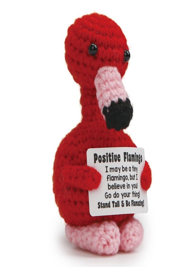 يودو فلامنجو كروشيه صغير إيجابي من يودو - فلامنجو مصنوع يدويًا مع بطاقة تحفيزية، هدية مثالية لحشو سلة عيد الفصح للنساء والرجال، وتقدير المعلمين، وأفكار هدايا التخرج وأعياد الميلاد. - Image 2