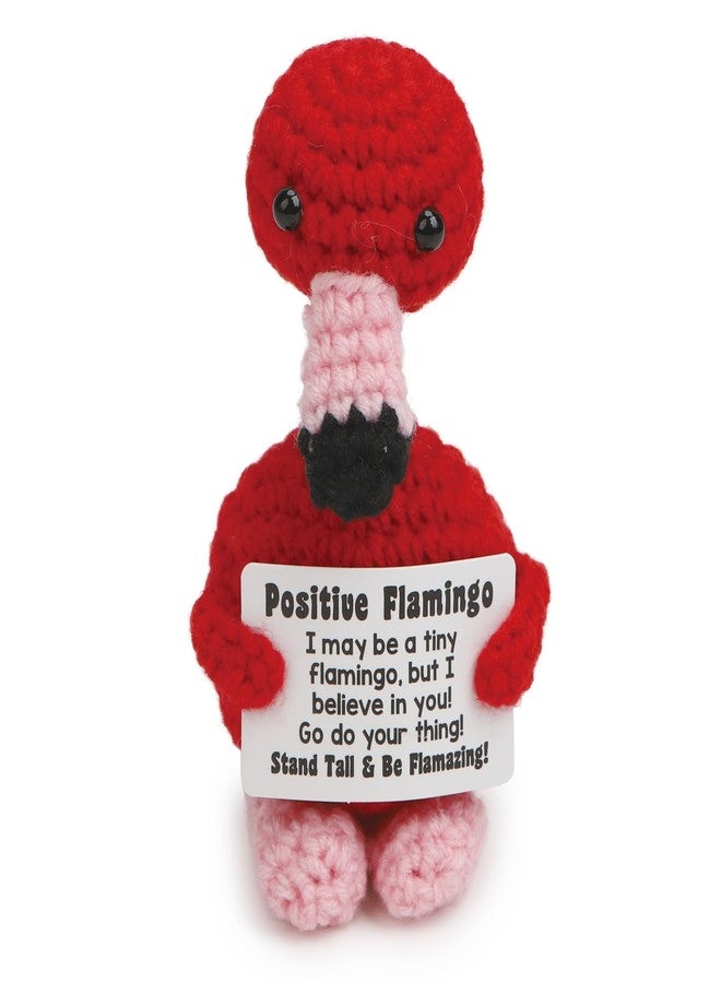 يودو فلامنجو كروشيه صغير إيجابي من يودو - فلامنجو مصنوع يدويًا مع بطاقة تحفيزية، هدية مثالية لحشو سلة عيد الفصح للنساء والرجال، وتقدير المعلمين، وأفكار هدايا التخرج وأعياد الميلاد. - Image 1