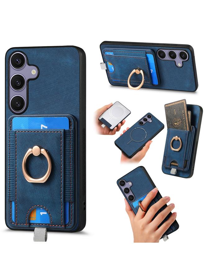 S-TOP Case For Samsung Galaxy S25+ 5G Retro Splitable Magnetic Card Bag Leather Phone Case - Image 1