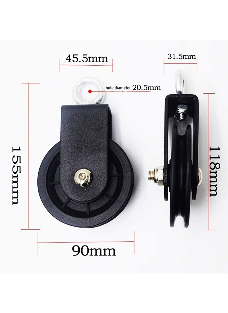 Excefore - Cable Pulley Rotation Traction Wheel, 3.54 in/90 mm Silence Smooth Detachable 360 Rotation for Pulley System DIY Attachment Lifting Blocks Gym Equipment, Hoists, Clothesline,DIY Home Projects - Image 1