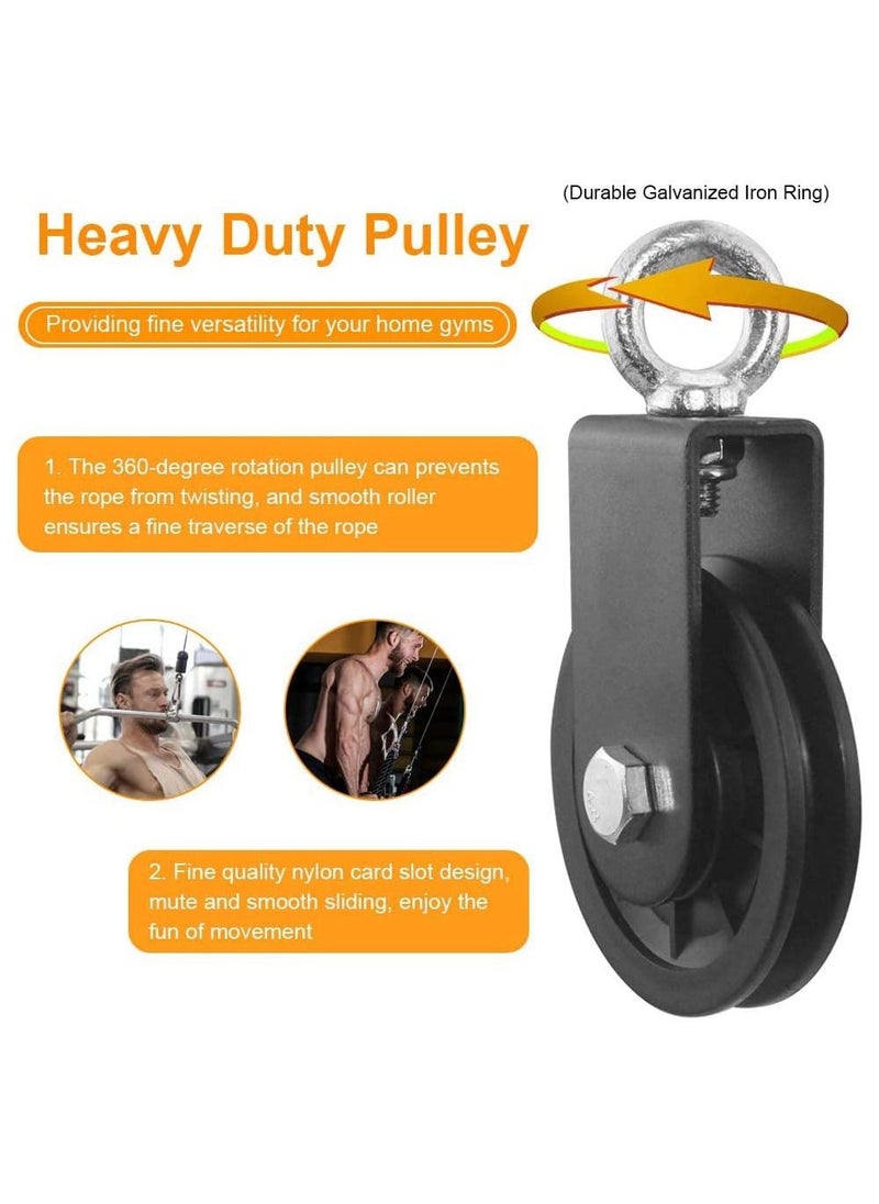 Excefore - Cable Pulley Rotation Traction Wheel, 3.54 in/90 mm Silence Smooth Detachable 360 Rotation for Pulley System DIY Attachment Lifting Blocks Gym Equipment, Hoists, Clothesline,DIY Home Projects - Image 1