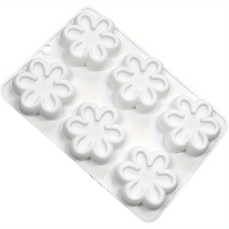 1pc Silicone Flower Mold 12 Cavity Floral Design For Chocolate Candy Ice Cubes Non Toxic Baking Mold For Weddings Parties Diy Crafts Pudding Soap Making White - Image 4