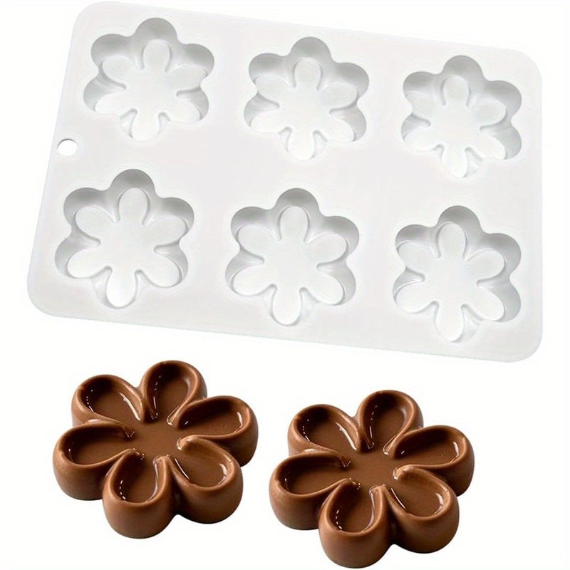 1pc Silicone Flower Mold 12 Cavity Floral Design For Chocolate Candy Ice Cubes Non Toxic Baking Mold For Weddings Parties Diy Crafts Pudding Soap Making White - Image 3