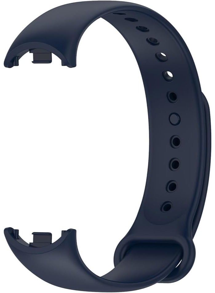 ووتش سوار سيليكون متوافق مع مى باند 8 - سوار معصم قابل للتعديل ومريح ومقاوم للعرق والماء ازرق - Image 1