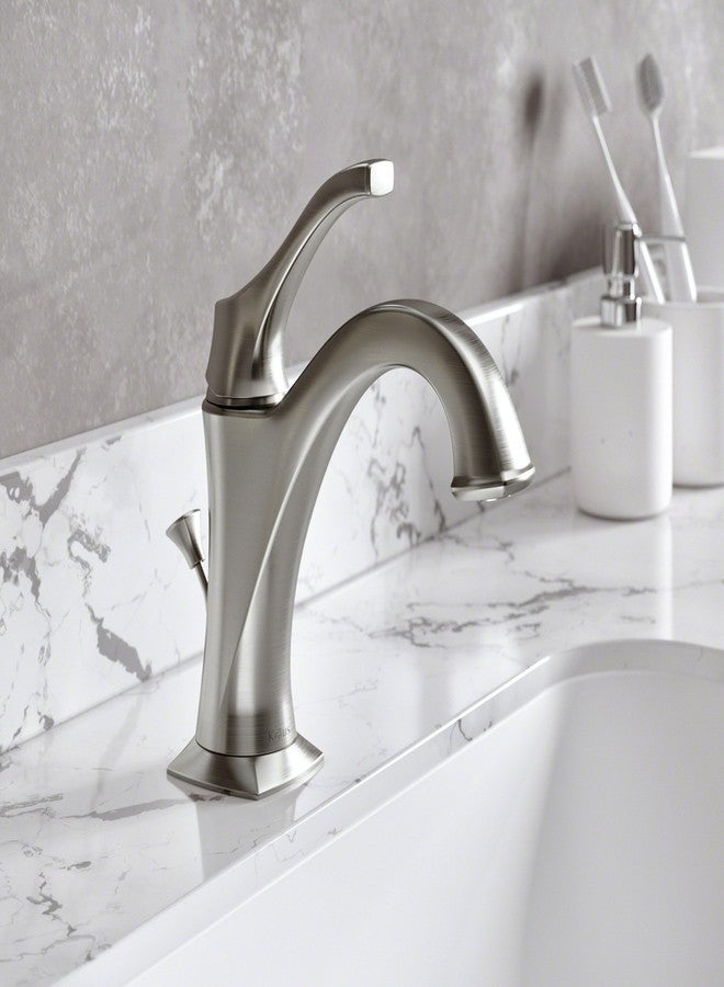 KRAUS KBF-1201SFS Arlo Single Handle Basin Bathroom Faucet with Lift Rod Drain and Deck Plate, Spot-Free All-Brite Stainless Steel - Image 2