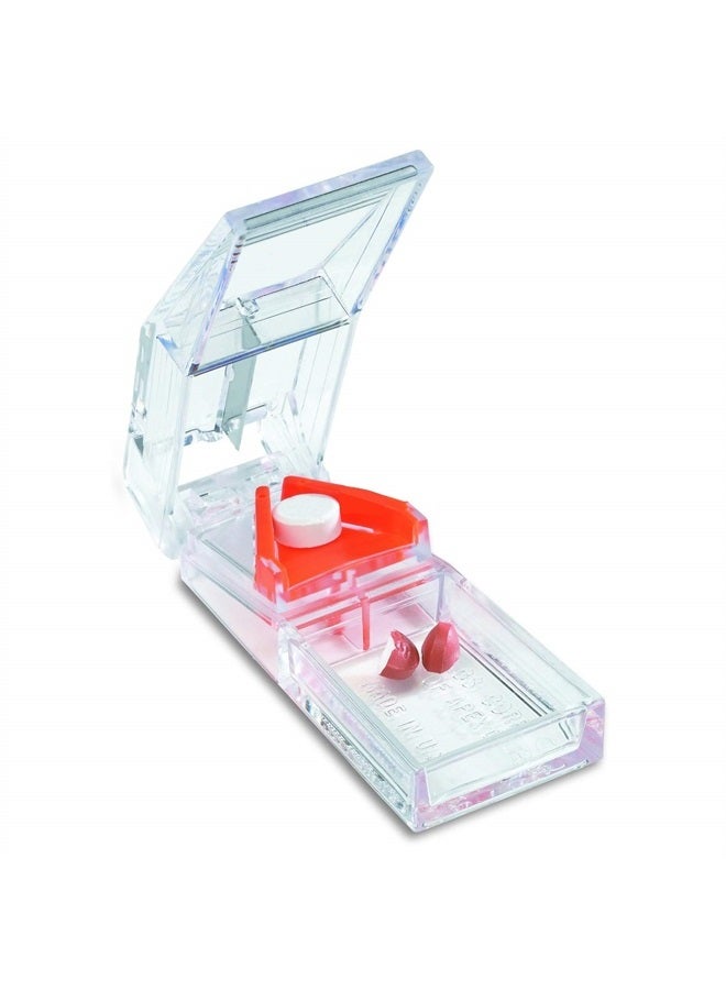 APEX Deluxe Pill Splitter - Pill Splitter with Retracting Blade Guard - for Cutting Small Pills or Large Pills in Half - Image 1