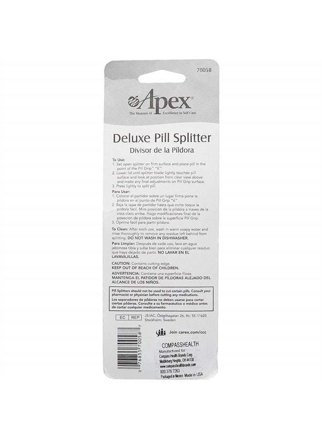APEX Deluxe Pill Splitter - Pill Splitter with Retracting Blade Guard - for Cutting Small Pills or Large Pills in Half - Image 5