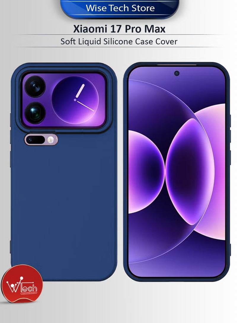 دبليو تيك غطاء حماية للجهاز من سيليكون سائل ناعم شاومي 17 برو ماكس 5G 2025 (MCRPSN) - أزرق كحلي - Image 1