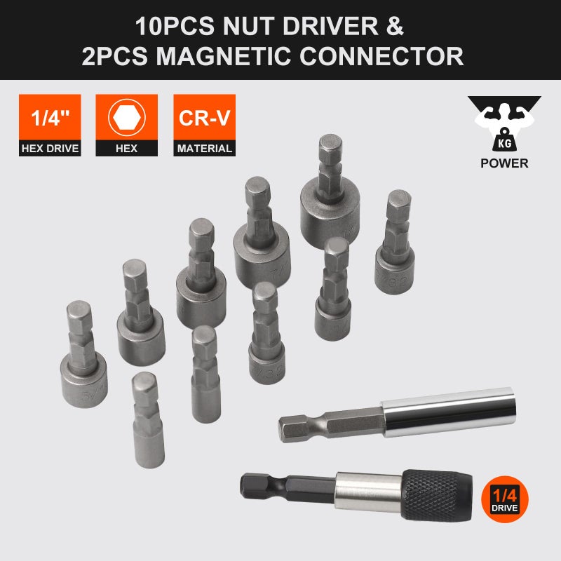 COMOWARE 200Pcs Drill Bit Set & Screwdriver Bit Set - HSS/CR-V 1/4" Multi-Purpose Bits in Transparent Storage Case, Impact Driver Accessories for DIY Projects, Home Repairs, Professional Use - Image 5