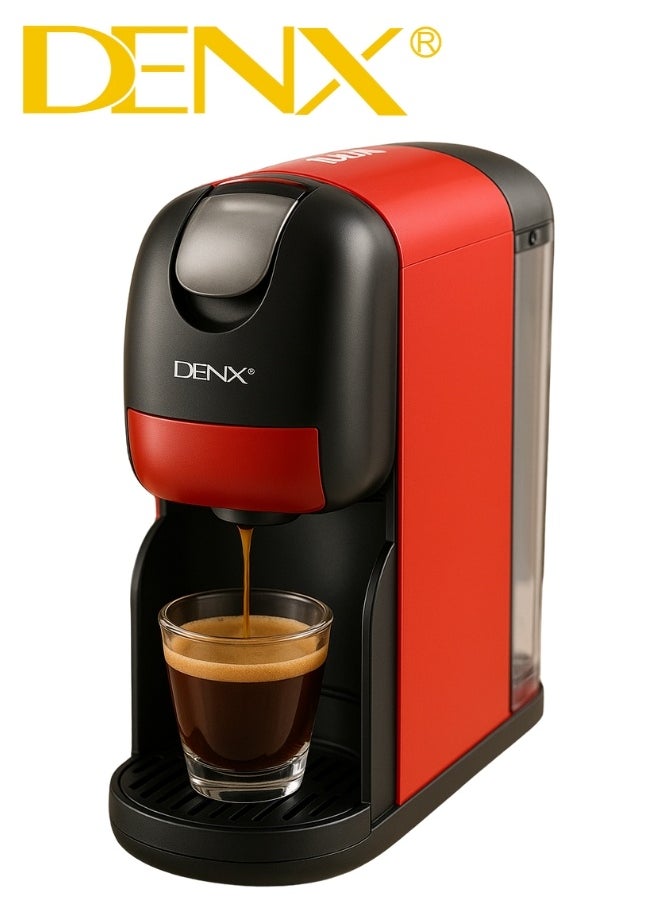 دينكس - ماكينة قهوة متعددة الكبسولات 3 في 1 من DENX موديل DX3416 – ضغط 20 بار، قدرة 1400 واط، سعة 1 لتر، إيقاف تلقائي، تحضير خلال دقيقة واحدة، متوافقة مع كبسولات متعددة - Image 1