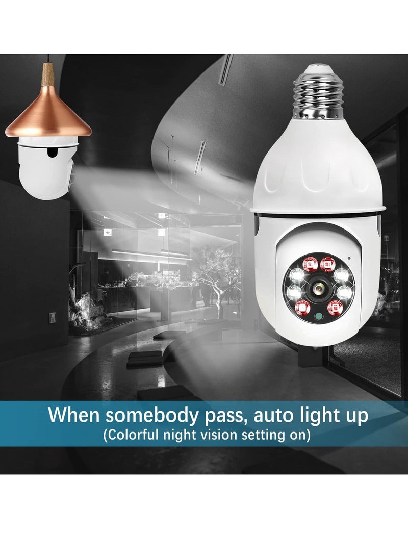 Generic - E27 Bulb 1080P 2.4GHz WiFi 360 Degree Panoramic Night Vision 2-Way Audio, Smart Motion Detection and Alarm Surveillance Cameras - Image 1