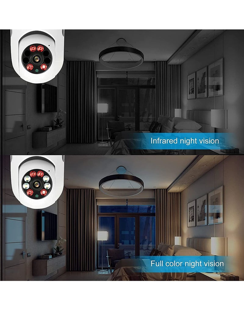 Generic - E27 Bulb 1080P 2.4GHz WiFi 360 Degree Panoramic Night Vision 2-Way Audio, Smart Motion Detection and Alarm Surveillance Cameras - Image 1