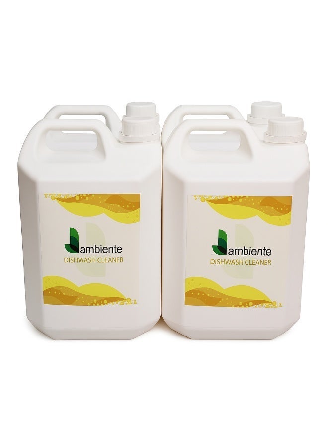 Ambiente سائل غسيل الصحون من أمبيانتي، 5 لتر × 4 | تركيبة فائقة التركيز | قوة قطع الدهون القوية | عبوة كبيرة تدوم طويلاً | رائحة منعشة - Image 2