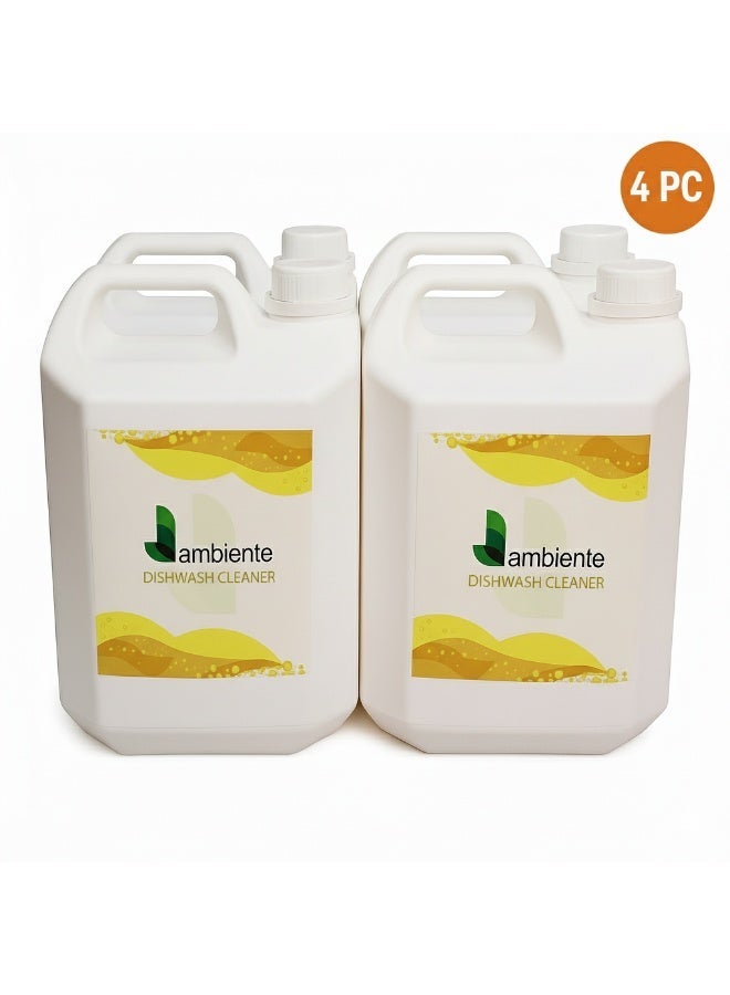 Ambiente Dishwashing Liquid, 5L x 4 | Ultra-Concentrated Formula | Powerful Grease Cutting | Long-Lasting Bulk Pack | Fresh Scent