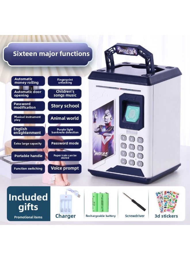null - Children's Savings Piggy Bank Boys And Girls Password Box Large Capacity Can Be Stored For Boys And Astronauts-Color:906 Ultraman—16 Major Function Fingerprint Unlocking Automatic Door Opening—rechargeable Model - Image 1