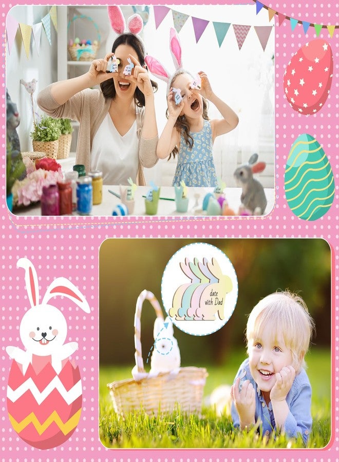 Burbell 28 Pcs Wooden Easter Bunny Tokens Bunny Shape Wood Easter Tags Unfinished Coins for Children Basket Fillers for Kids DIY Crafts Decoration - Image 5