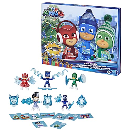 PJMASKS PJ Masks Kids Advent Calendar, 24 Daily Surprise Toys Including PJ Masks Action Figures, Accessories, and Stickers, Countdown Calendar, Ages 3 and Up - Image 1