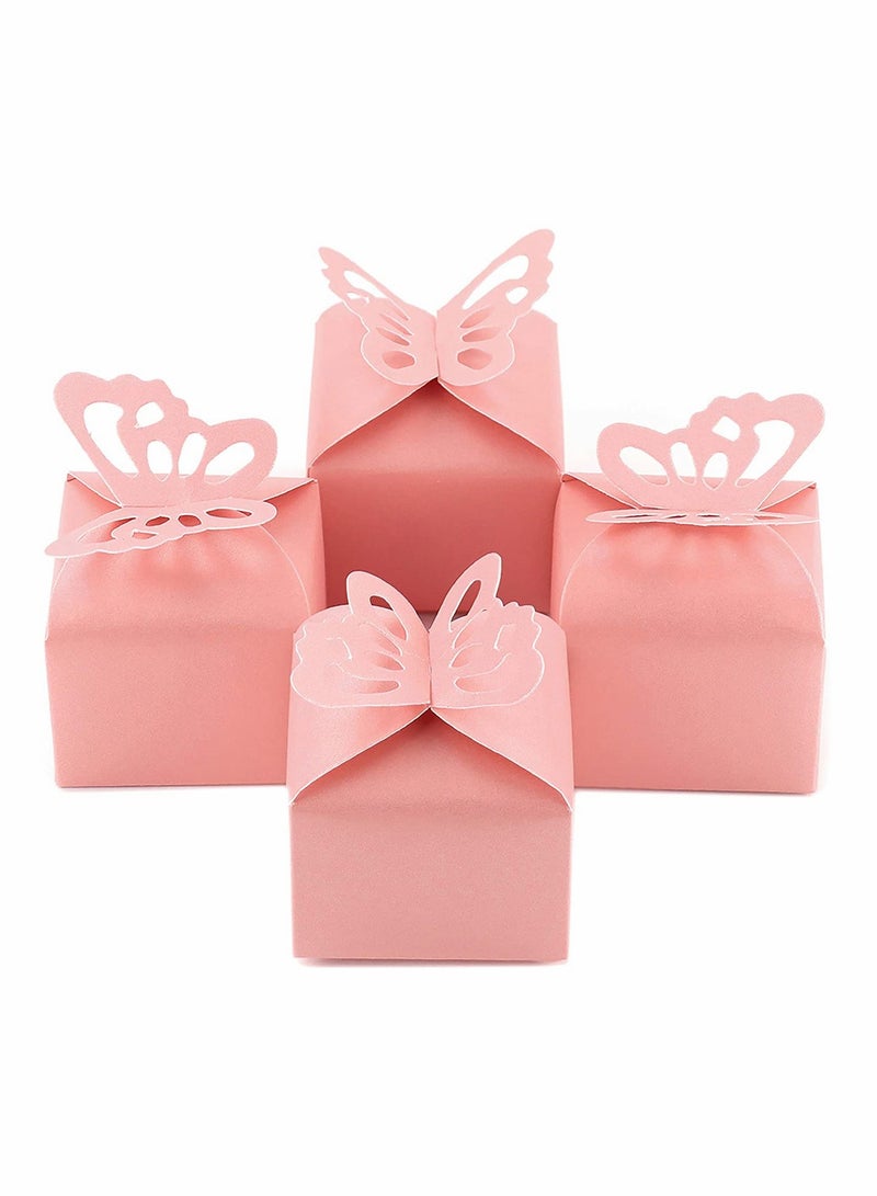 Excefore 100PCS Pink Butterfly Favor Boxes, Butterfly Candy Box Decoration Party Wedding Birthday Small Butterfly Gift Boxes for Engagement Parties, Birthday Parties, Anniversaries and Holiday Gatherings(Pink) - Image 1