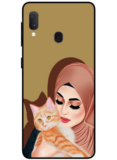 Protective Case Cover For Samsung Galaxy A20e Smart Series Printed Protective Case Cover for Samsung A20e Hijab Girl with Cat