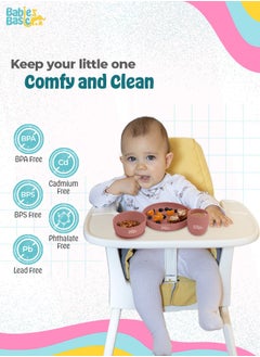 Babies Basic Silicone Plate, Bowl & Cup- Pink  - Image 3