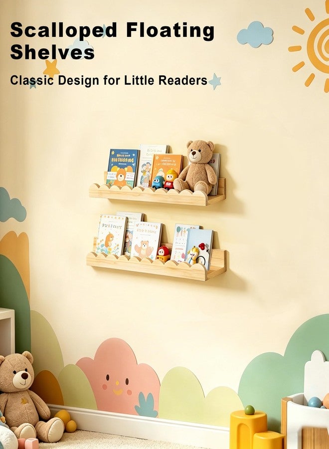 icnjdMopclean Floating Scalloped Shelves-2 Pack Nursery Shelves for Wall, Floating Shelves for Nursery Kids Room, Home Decor, 20 Inches, Large - Image 5