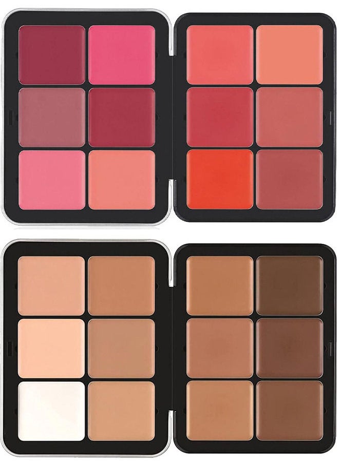 Ministar 24 Shade Powder Blush With Cream Foundation Palette Box Multicolour  - Image 1