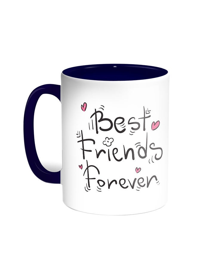 Best Friends Forever Printed Coffee Mug Blue/White 11ounce